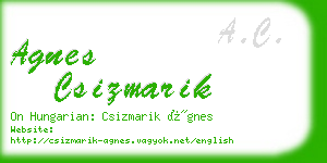 agnes csizmarik business card